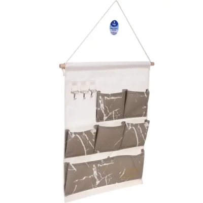 Карман настенный 6 отделений 3 крючка «ИДЕЯДОМА», цвет серый, 35*50см (лейбл Селфи)