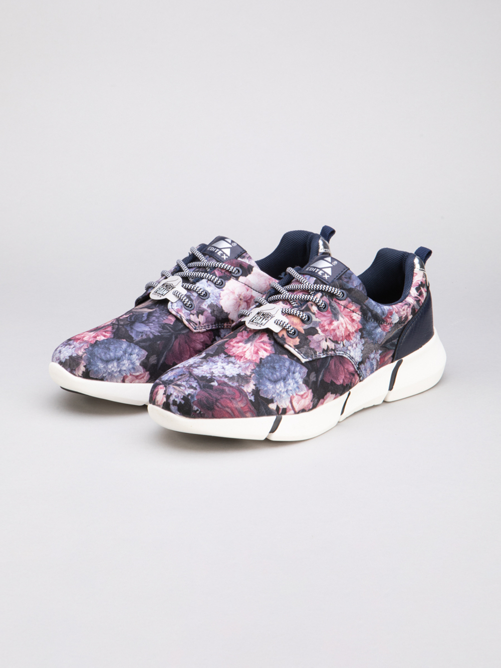 Кроссовки женские Editex с цветочным принтом (текстиль), Синий