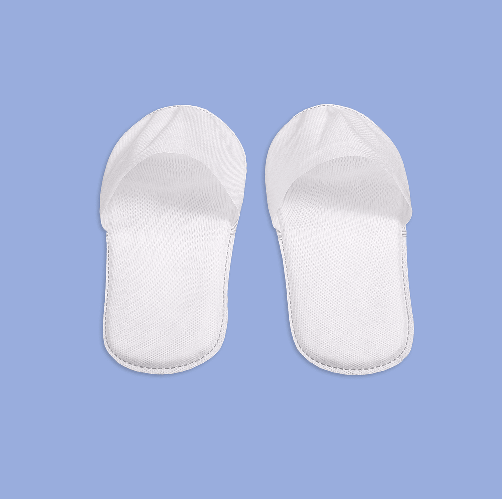 Тапки спанбонд, закрытый мыс (100 пар), одноразовые, белые, с накатом и подошвой 5 мм