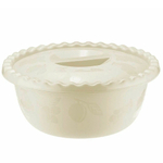 Миска 3л круглая с крышкой, белый ротанг