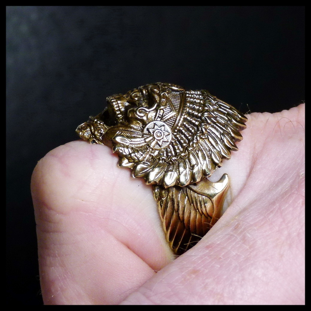 Кольцо мужское "Вождь" латунь , печатка для мужчин