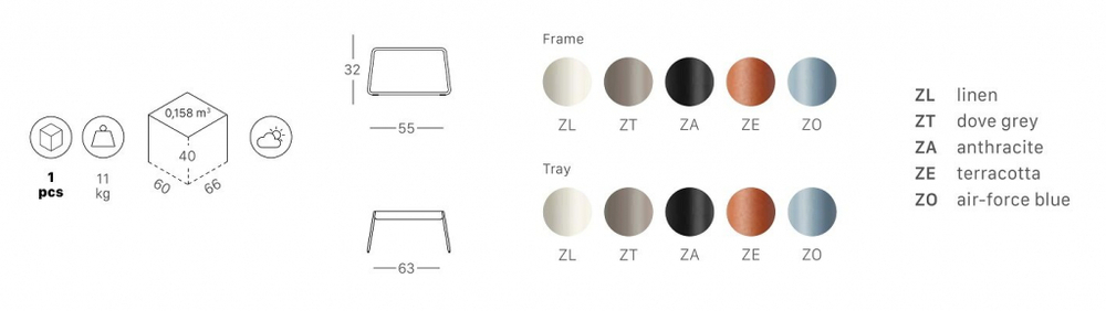 Столик кофейный Scab Design Lisa Lounge Side Table, антрацит