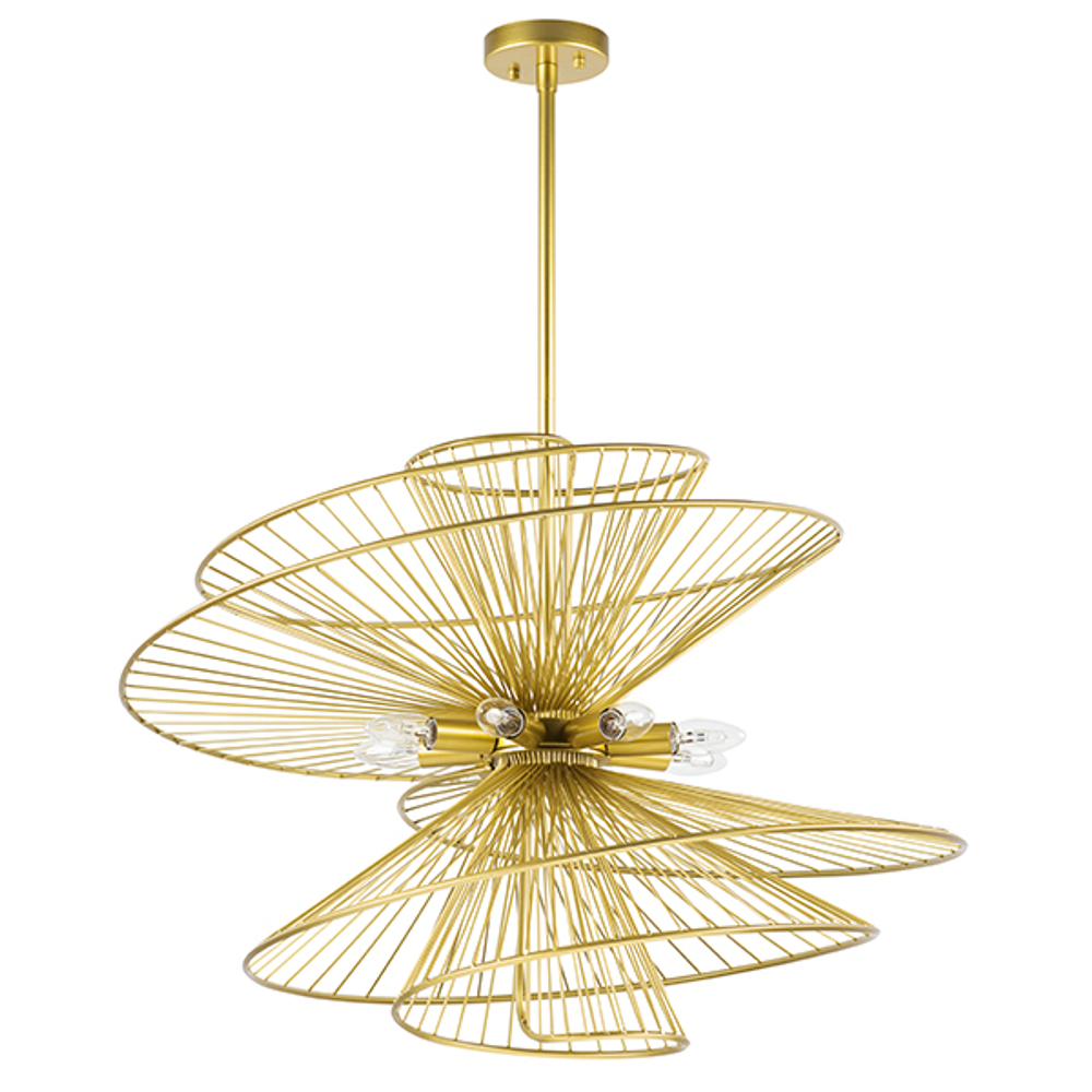 728183 Люстра ZETA 8х40W E14 ЗОЛОТО