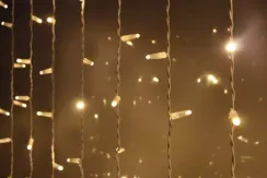 Светодиодный занавес 1000 теплых белых LED ламп, 2*6 м., статика, белый провод ПВХ, Teamprof (TPF-C2*6-CW/WW)