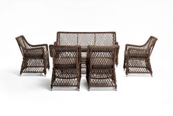 "Асти" лаунж-зона из искусственного ротанга на 6 персоны, цвет коричневый