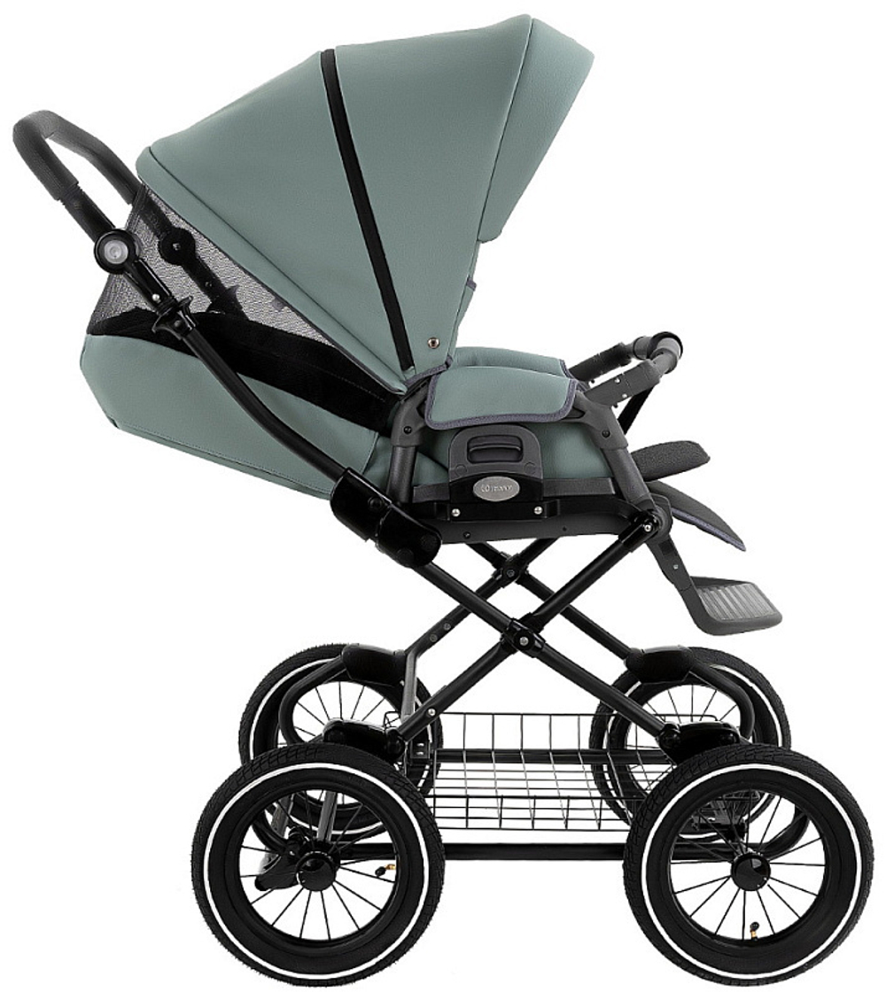 Детская коляска Roan Bass Next Classic Кожа d12 2 в 1 RCL303/1 Misty Mint/Grey