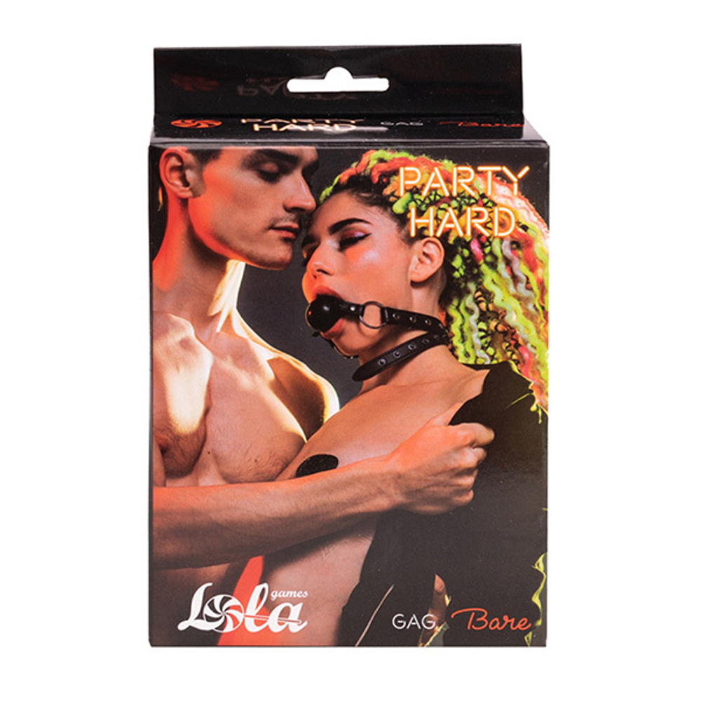 Черный кляп-шарик 4,5см с шипами Lola Games Party Hard Bare 1155-01lola