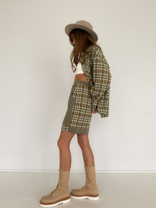 ЮБКА ЛЕМИ ХАКИ КЛЕТКА