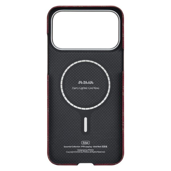Чехол Pitaka Edge Case для iPhone 17 Pro Max, Красный монограм | Monogram Gold/Red