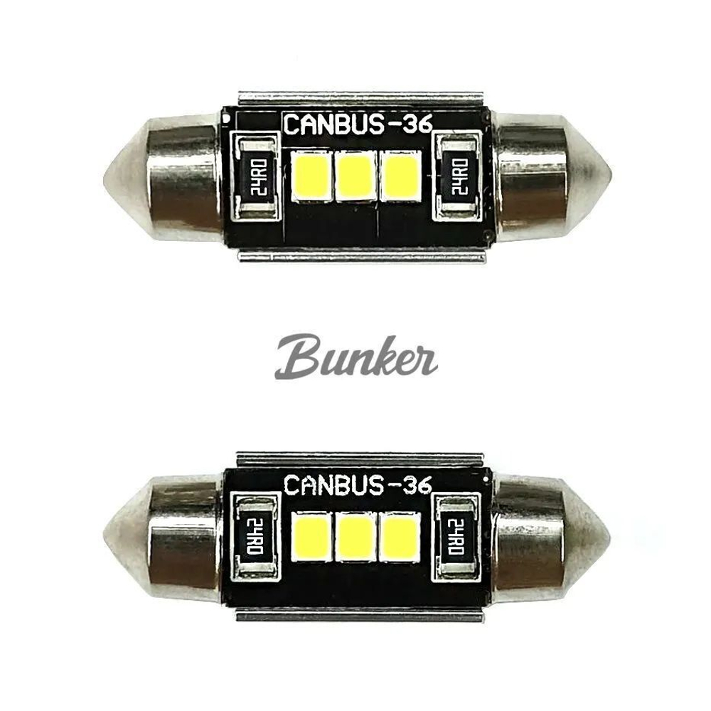Светодиодная автомобильная LED лампа TaKiMi SJ-2835-3SMD 36mm,Белый,Не полярная,12V