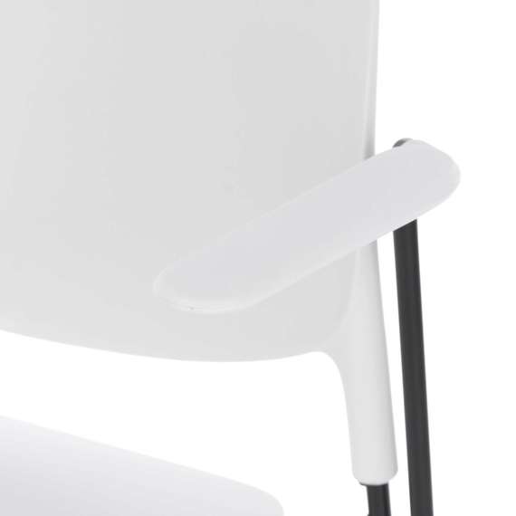 Стул штабелируемый Stacks с подлокотниками белый