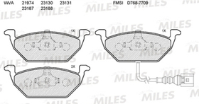 MILES - E100132-MLS - Brake Pad Set, disc brake
