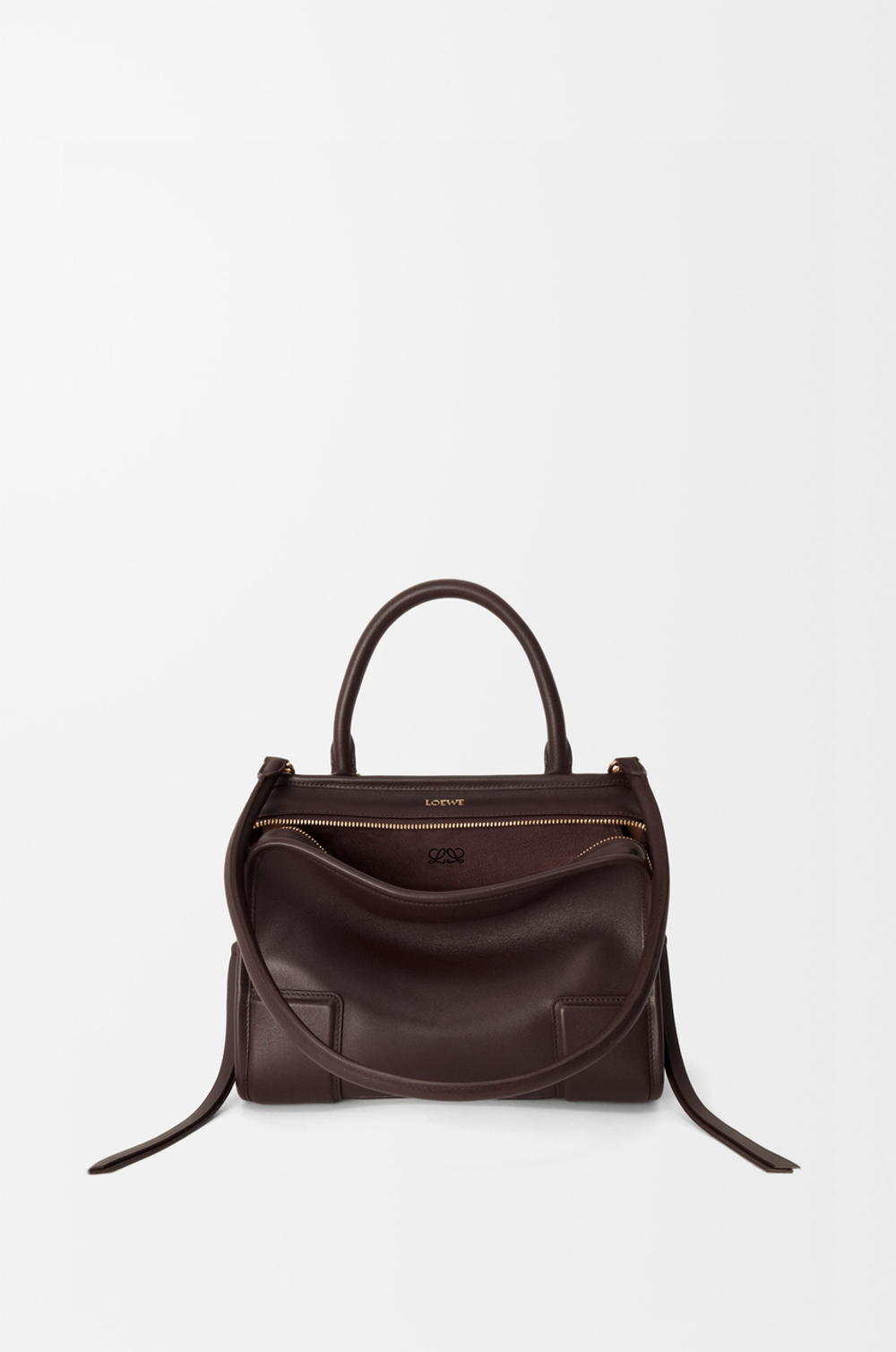 Loewe Маленькая сумка Amazona 180 из мягкой телячьей кожи, темно-каштановый