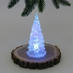 Сувенир с подсветкой «Кристальная ёлочка» 5,7*12,5 см (на батарейках 3 LR44)