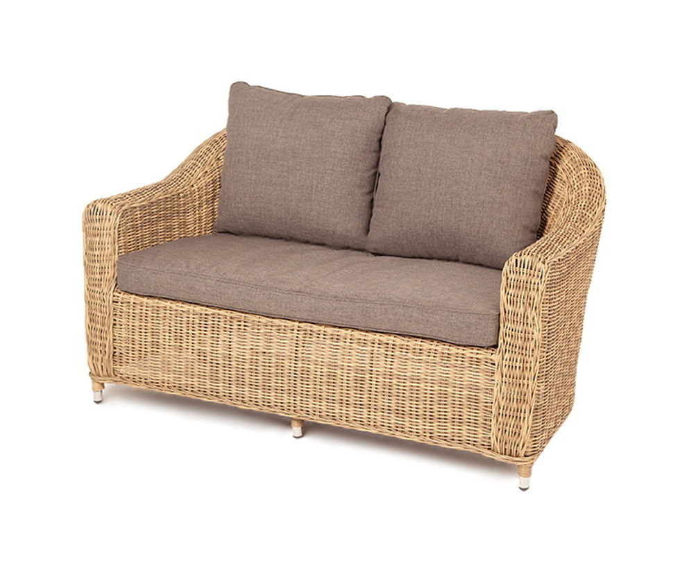 "Кон Панна" диван из искусственного ротанга двухместный, цвет соломенный