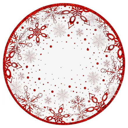 Тарелки Снежные искры 17 см, 6 шт. #1502-4825