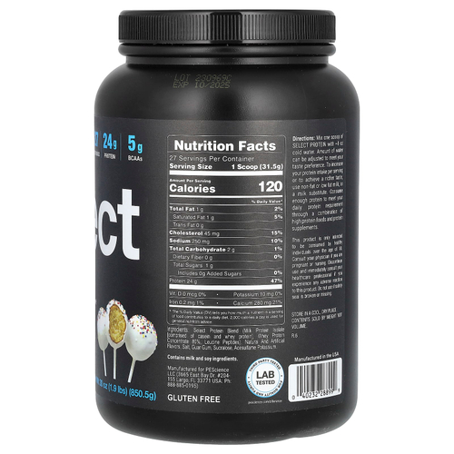 PEScience, Select Protein, Amazing Cake Pop, 850,5 г (1,9 фунта)