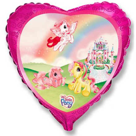 Шар (18""/46 см) Сердце, My Little Pony, Лошадки в сказочном замке, Розовый, 1 шт. Д29