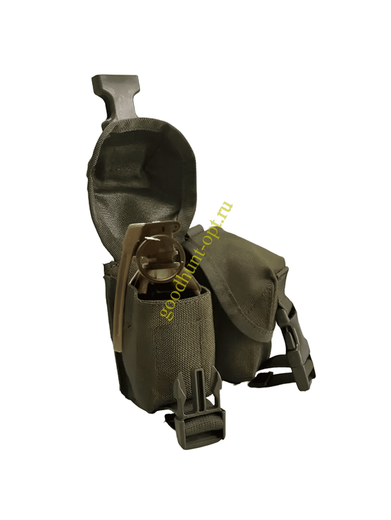 Тактическая военная двойная подсумка под гранаты Олива