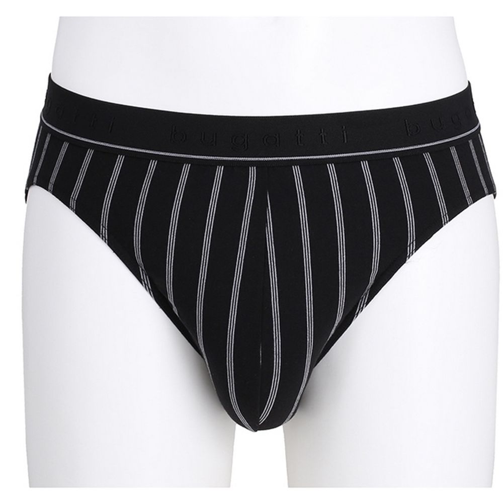 Мужские трусы слипы черные в полоску BUGATTI 50010/5641 933