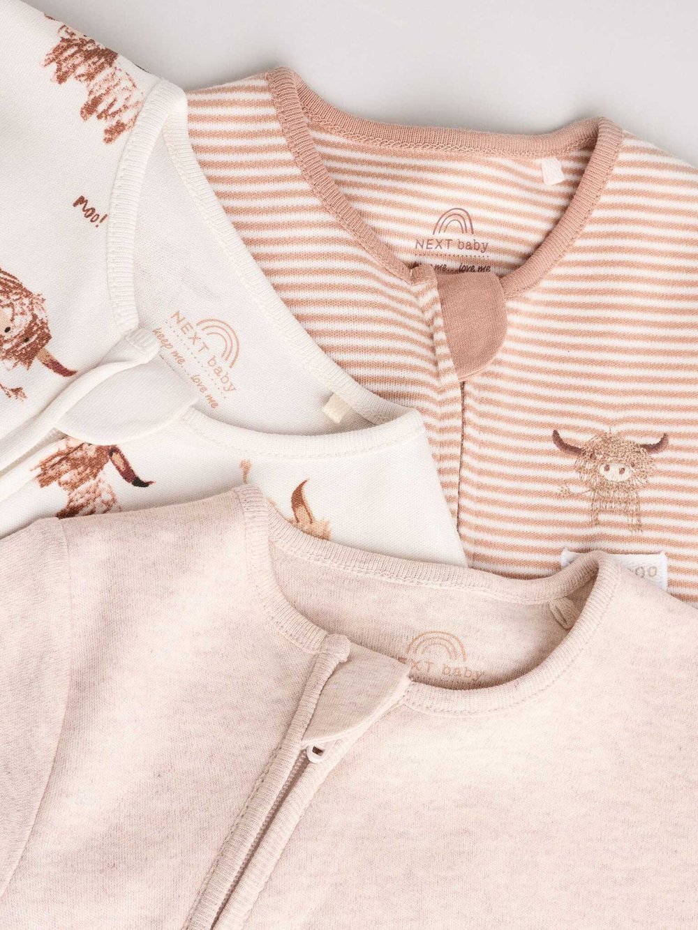 Комбинезон / Cлип для малышей Next E19-701, 3 шт., Бежевый