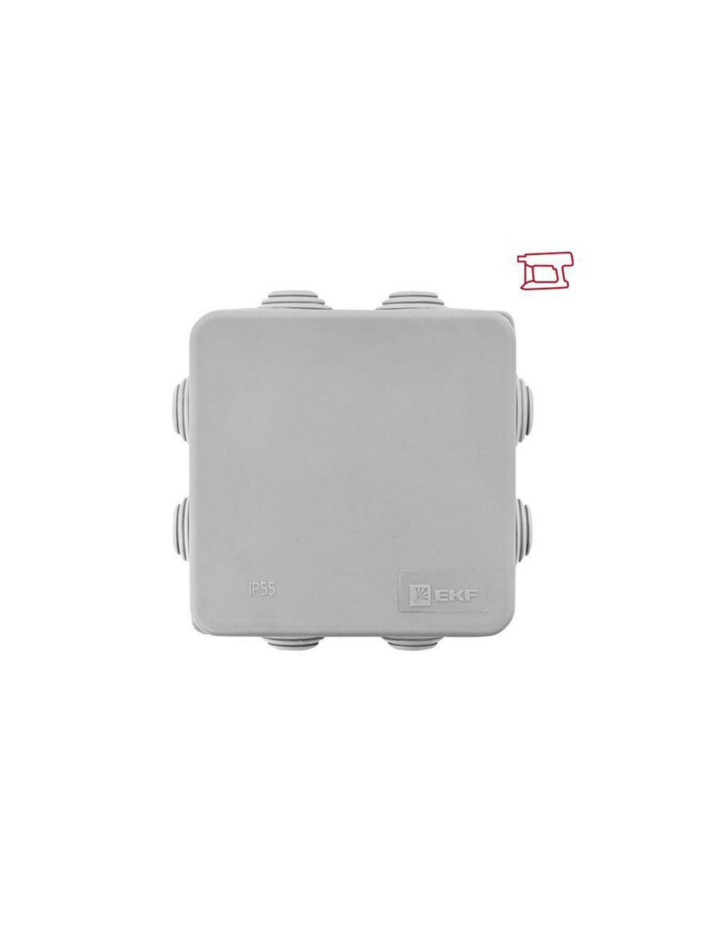 Коробка распределительная КМР-030-031 85х85х40 IP55 с крышкой для прямого монтажа 8 мембранных вводов сер. EKF plc-kmr-030-031
