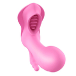 Розовый вибромассажер с клиторальным стимулятором SEX MASSAGER и пультом ДУ (Цвет: розовый)