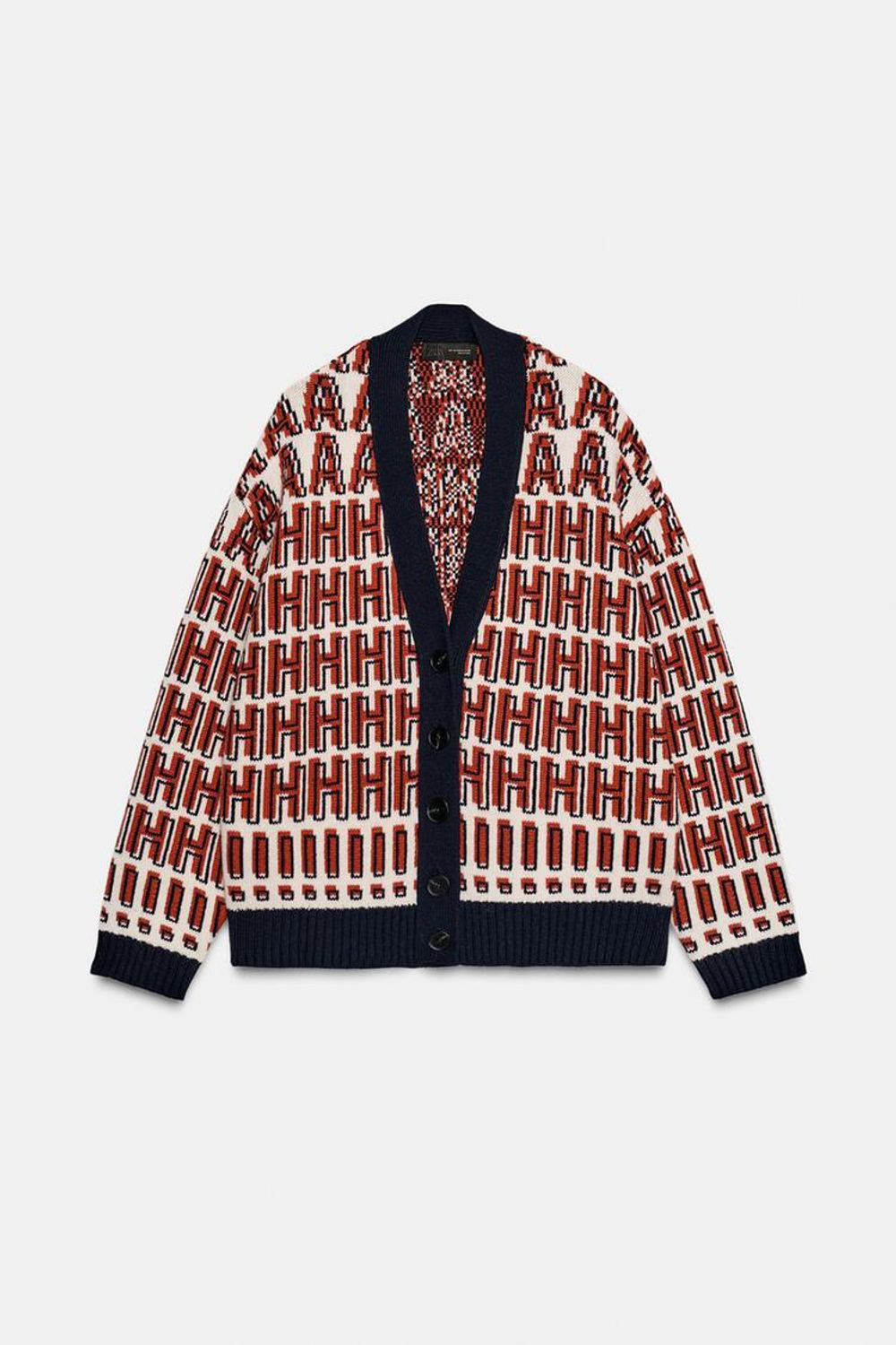 ZARA КАРДИГАН ОВЕРСАЙЗ С ВЯЗАНЫМ УЗОРОМ HOME ALONE ™, РАЗНОЦВЕТНЫЙ