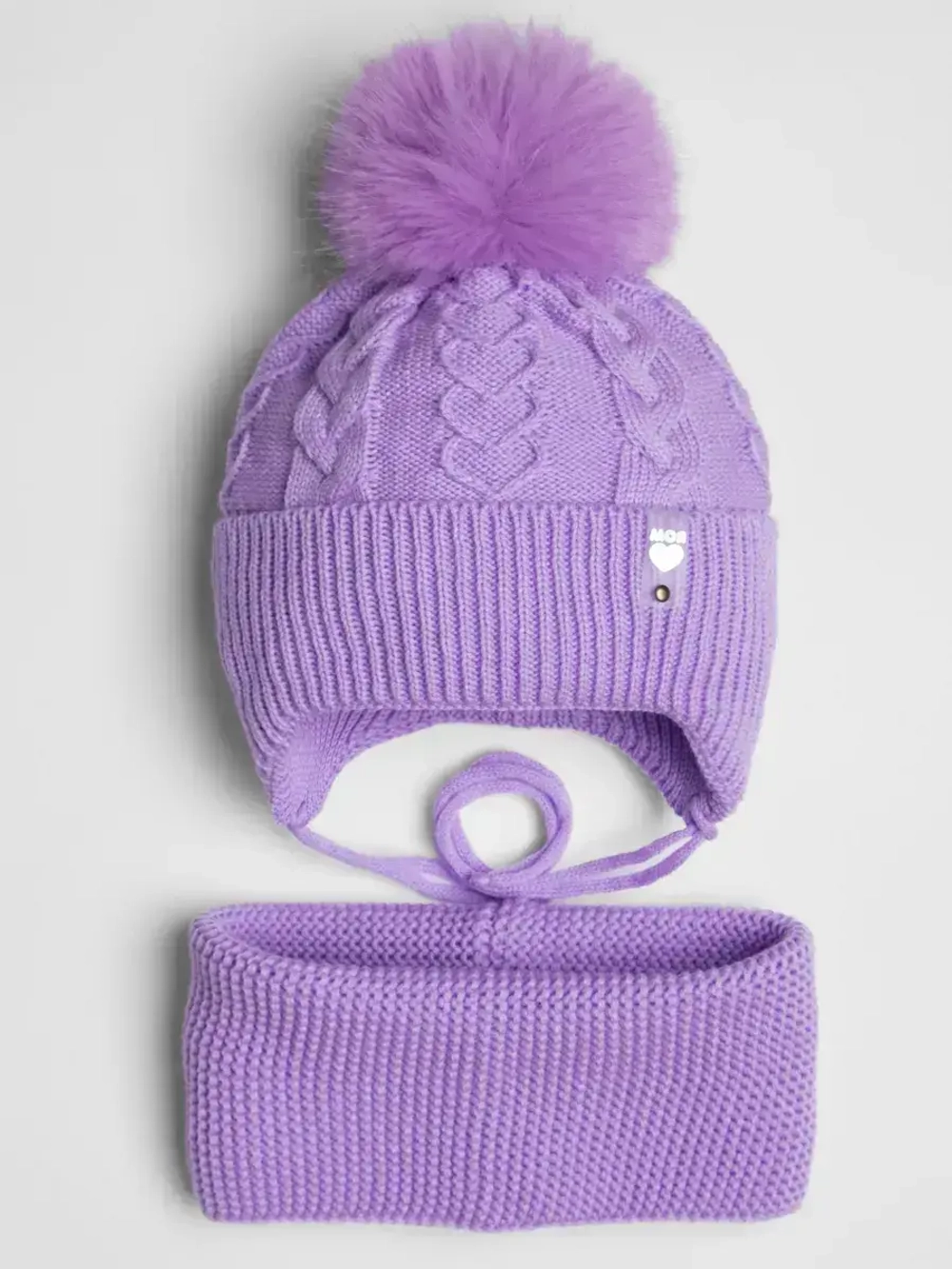 Шапка зимняя детская и снуд для девочки