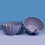 Кашпо для цветов пластиковое 2,4л d-22см «Ракушка»серый шёлк