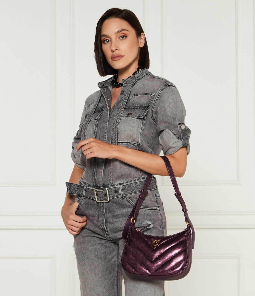 Кожаная сумка хобо HALF MOON MINI Pinko - фиолетовый(102790 A1RO)