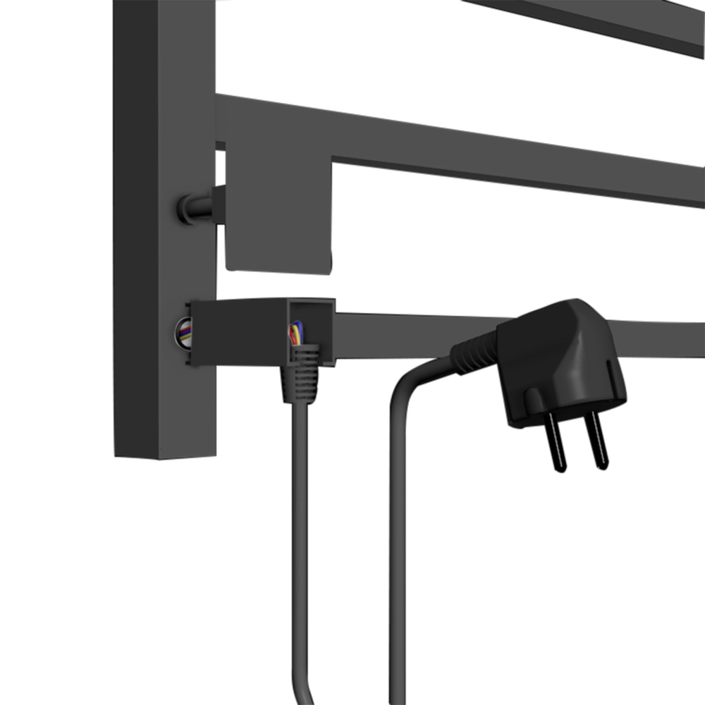 Полотенцесушитель MIXLINE FORTUNE  80х40 (таймер, 372 Вт, 8 перекладин) электрический ЧЕРНЫЙ