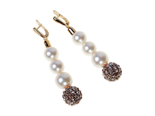 "Азания" в золотом покрытии из коллекции "Жемчужная" от Jenavi с английским замком