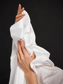 Атлас-стрейч бельевой оптом арт. 808, Китай, айвори 004