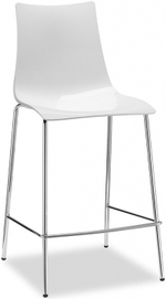 Стул полубарный пластиковый, Scab Design Zebra Antishock, хром, белый