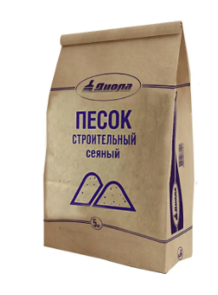 Песок строительный сеянный сухой Диола ф.5кг. по 6шт
