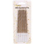 Свечи в торт «Веселье» 6 шт. 10,5 см, бронза