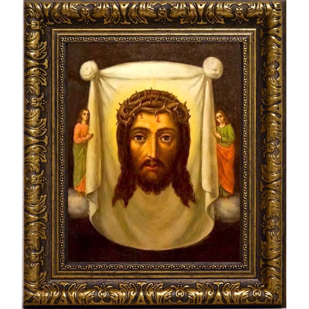 Спас Нерукотворный в терновом венце. Икона на холсте.