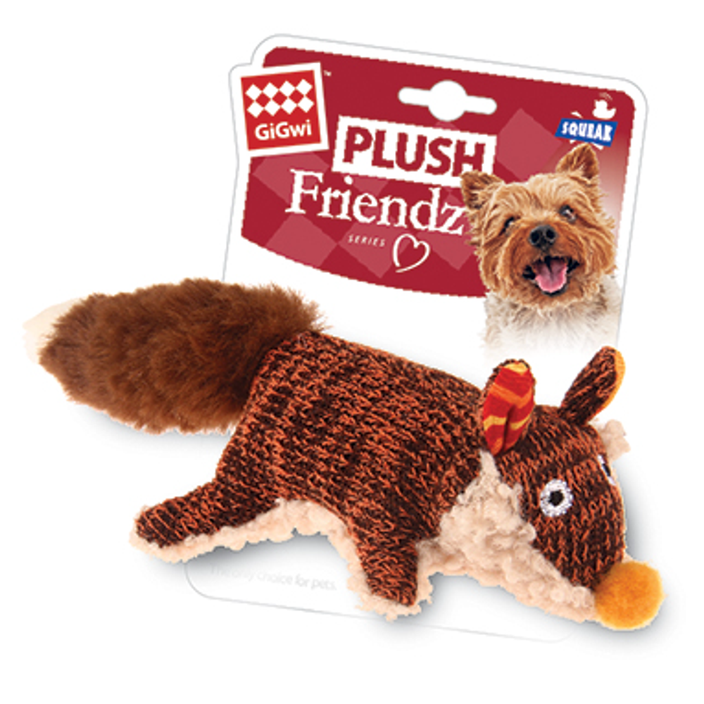 75385 Игрушка для собак лиса с пищалкой 9см, серия plush friendz