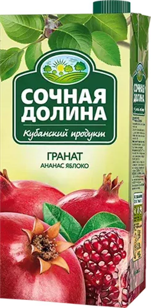 Напиток Сочная долина, гранат/ананас/яблоко, 0,95 л