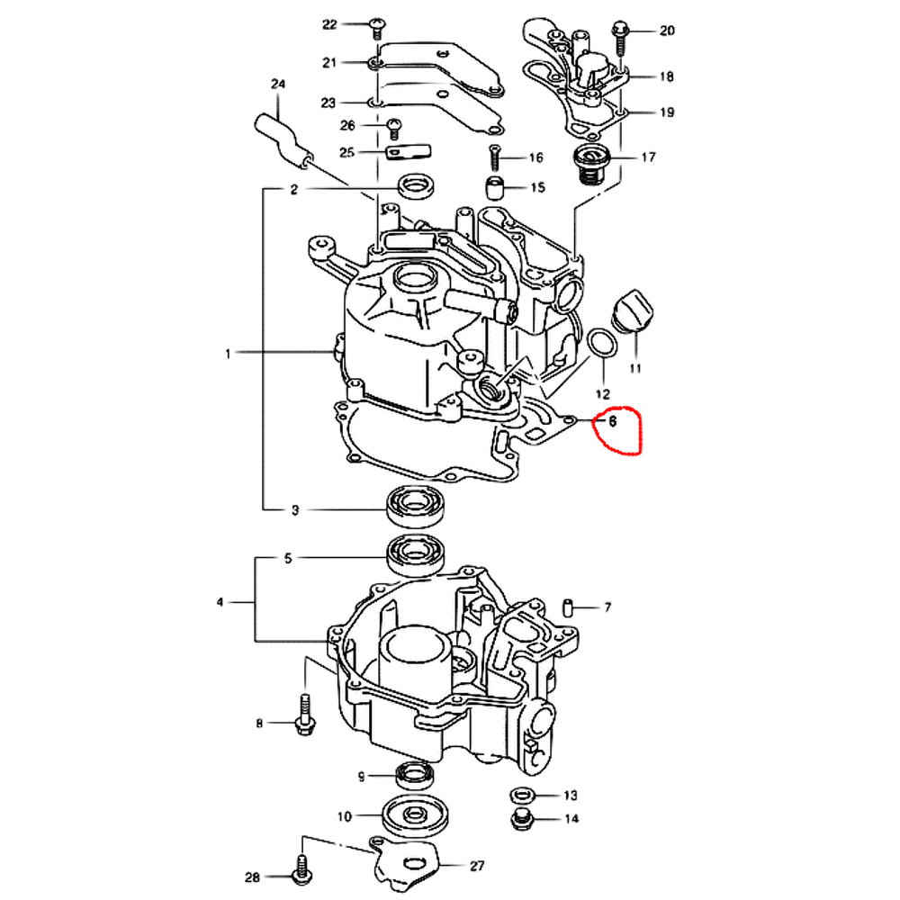 Suzuki 11351-97JL0-0000 Прокладка картера Crankcase DF2.5 фиг.6 Оригинал