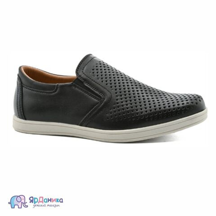 Школьные туфли Olipas черные с перфорацией D5236-5