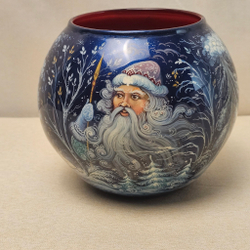 Вазочка с ручной росписью Палех "Морозко"