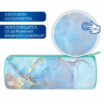 Пенал-тубус BRAUBERG с эффектом Soft Touch мягкий "Mint marble" 22х8 см (2 штуки в упаковке)
