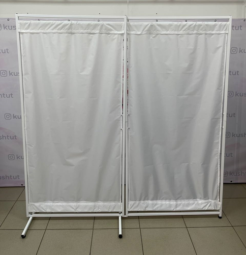 Ширма 2х секционная (Каркас белый/штора белый)