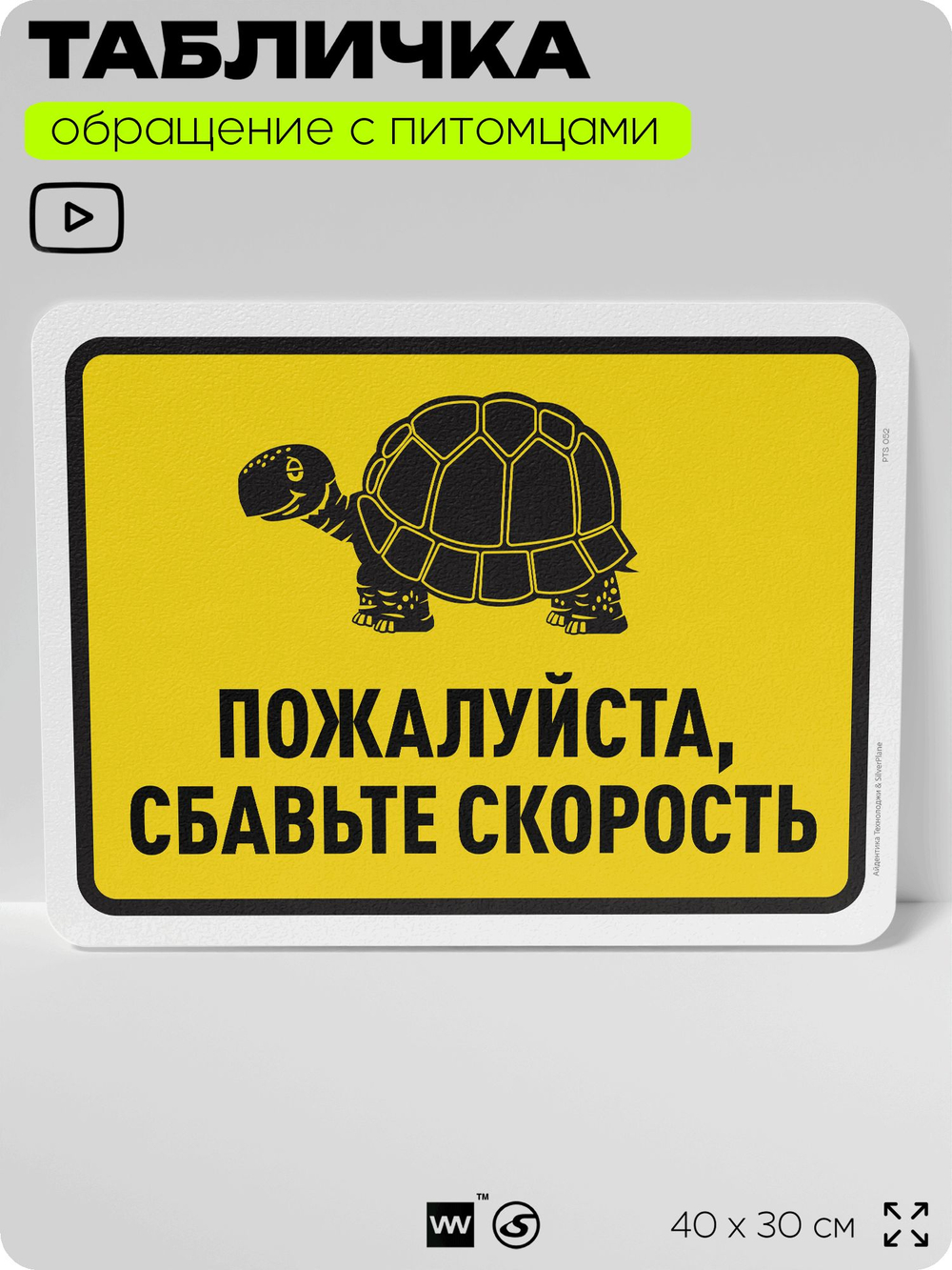 Табличка "Пожалуйста, сбавьте скорость" на дверь и забор, для двора, дома, подъезда, 40х30 см, Silver Plane x Айдентика Технолоджи