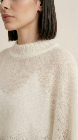 Пончо пуховое Т005-02 экрю