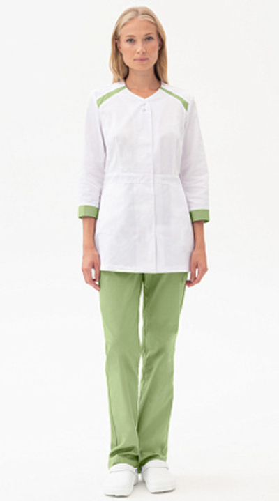 Костюм МИРАЖ белый/светло-зеленый