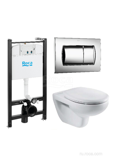 ПЭК Roca Victoria Pack 893100000 подвесной унитаз + инсталляция + кнопка + сиденье