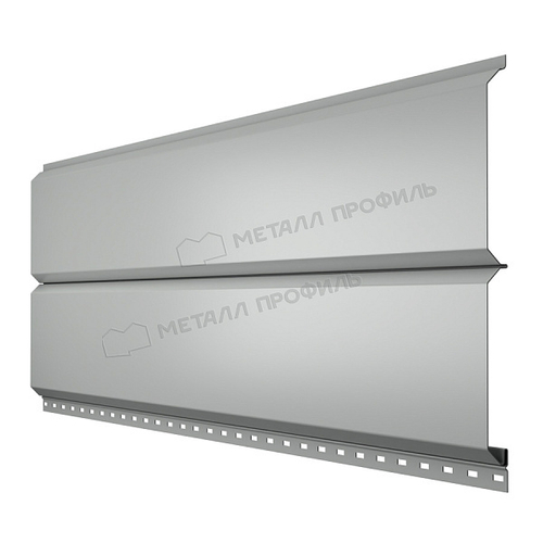 Сайдинг МЕТАЛЛ ПРОФИЛЬ Lбрус-15х240 (ПЭ-01-9006-0.45) Белый алюминий